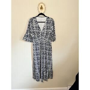 Women Blue & White Patterned Dress Size 3x NWT